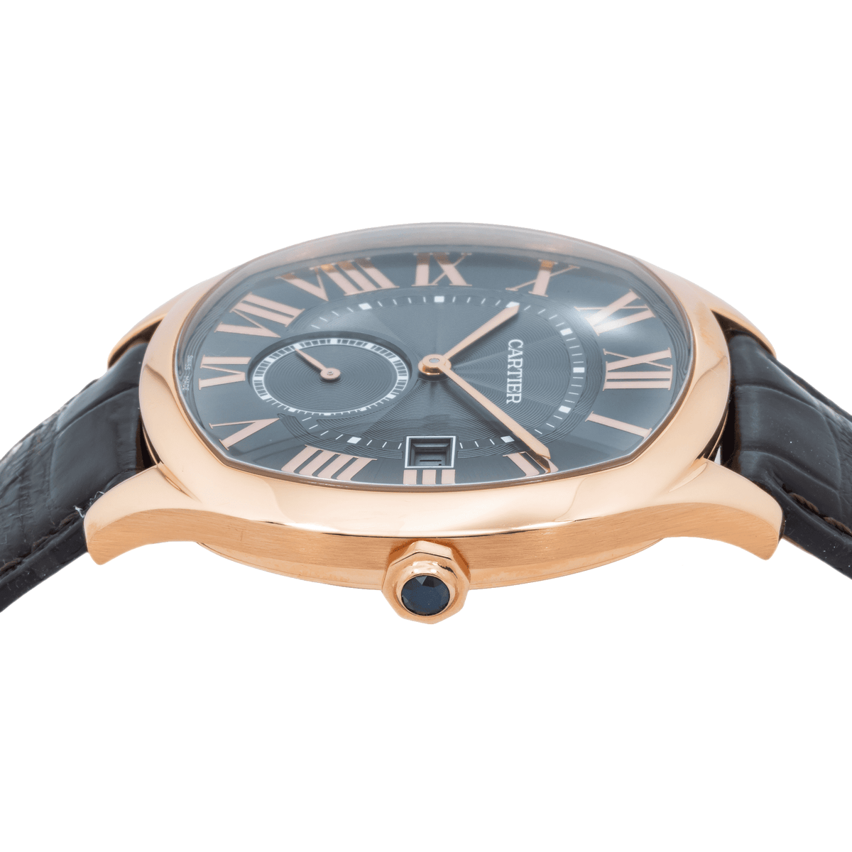 Pre-Owned Cartier Men's WGNM0004 Drive De Cartier Rose Gold with Leather Strap
