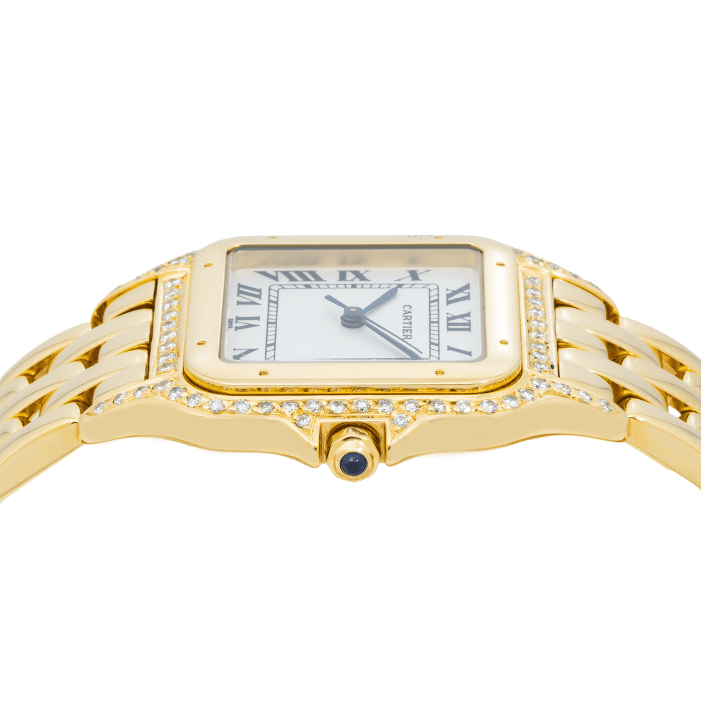 Pre-Owned Cartier 18K Yellow Gold Panthere De Cartier 883969 Large Diamond Watch