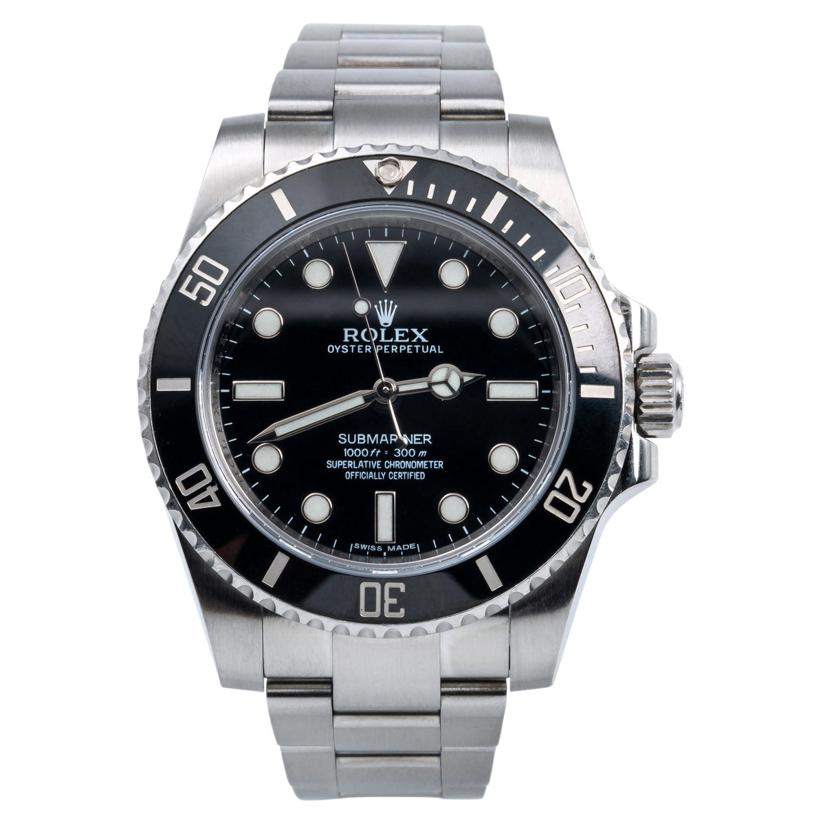 Pre-Owned Rolex Submariner 40MM 114060 Black Dial Black Ceramic Bezel Stainless Steel Oyster Bracelet