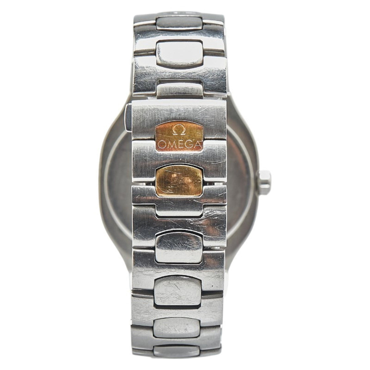 Pre-Owned OMEGA Seamaster Polaris Watch Quartz Gold Dial Stainless Steel Yellow Ladies