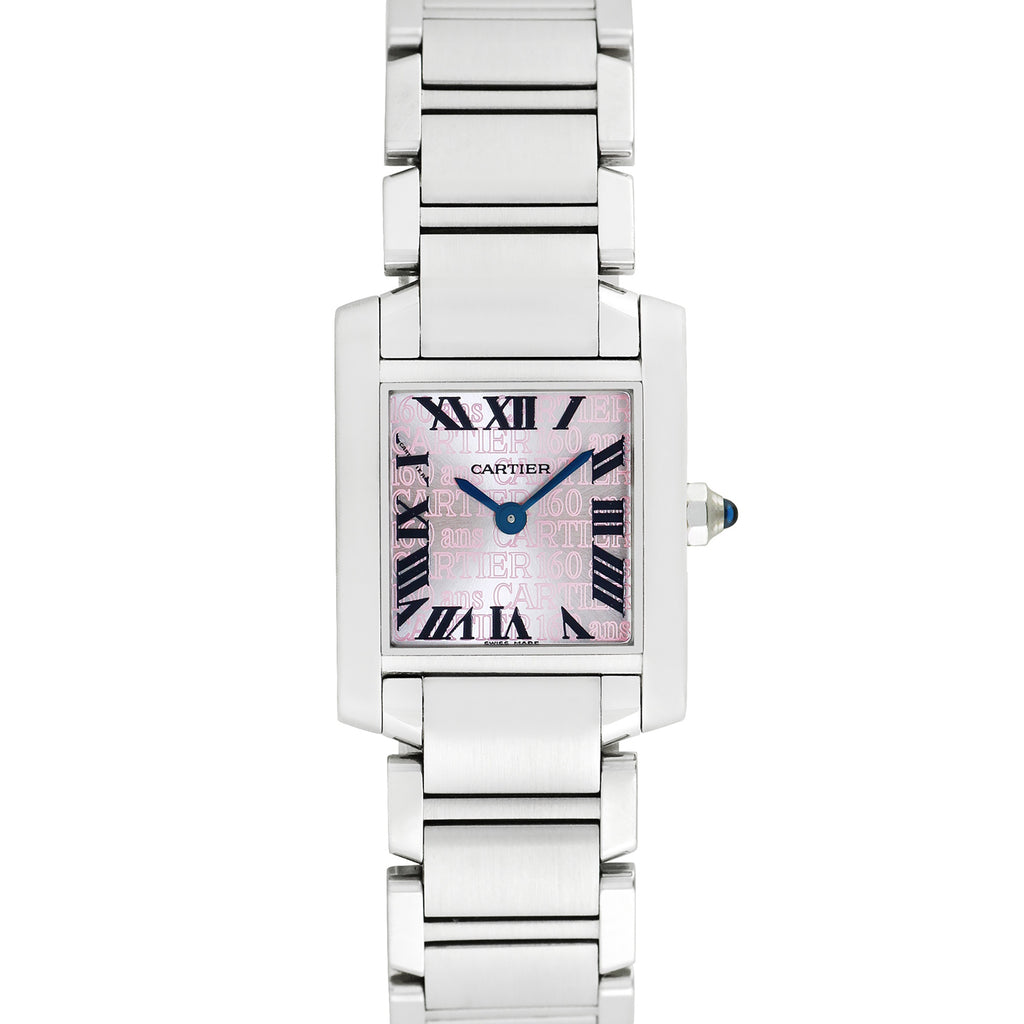 Pre-Owned Cartier Women's Tank Francaise 160th Anniversary Limited Edition 25mm X 20mm Stainless Steel Wristwatch