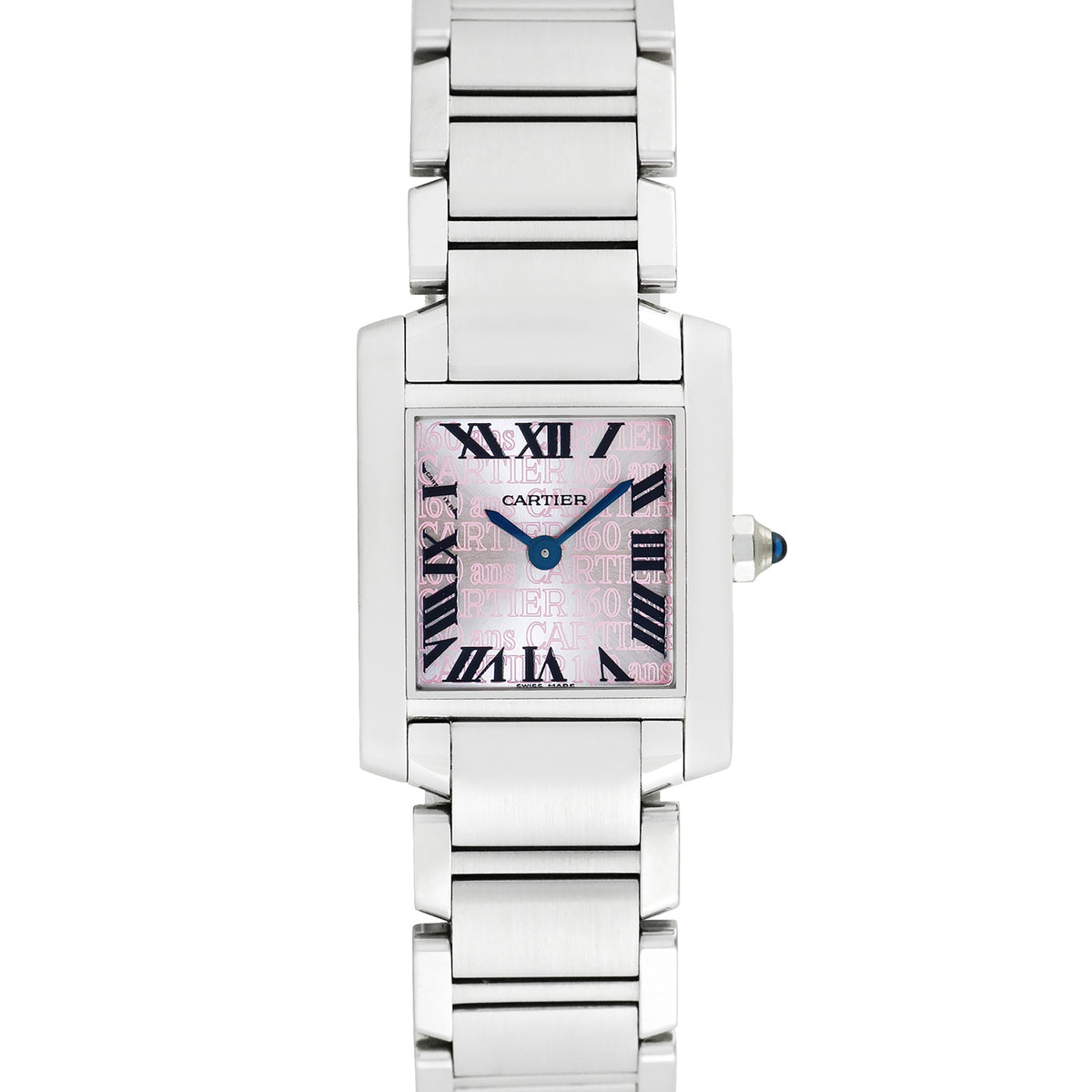 Pre-Owned Cartier Women's Tank Francaise 160th Anniversary Limited Edition 25mm X 20mm Stainless Steel Wristwatch