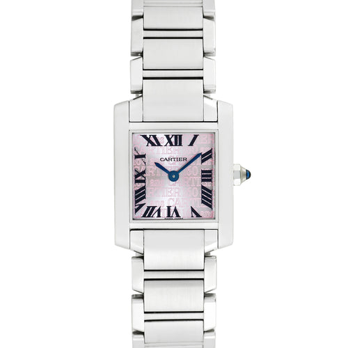 Pre-Owned Cartier Women's Tank Francaise 160th Anniversary Limited Edition 25mm X 20mm Stainless Steel Wristwatch