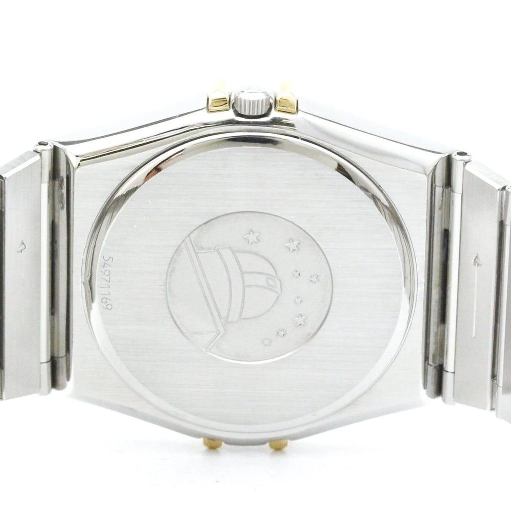 Pre-Owned OMEGA Constellation 18K Gold Steel Quartz Mens Watch 396.1070 Polished