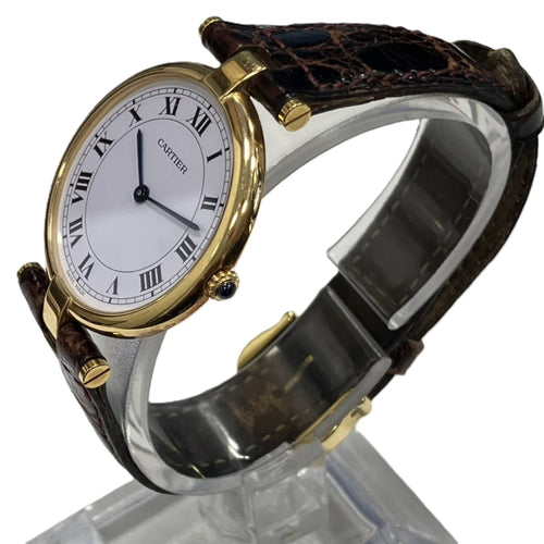Pre-Owned Cartier Vendome Louis LM Watch, Total Weight 25g, 18K Gold Leather Strap, Quartz...