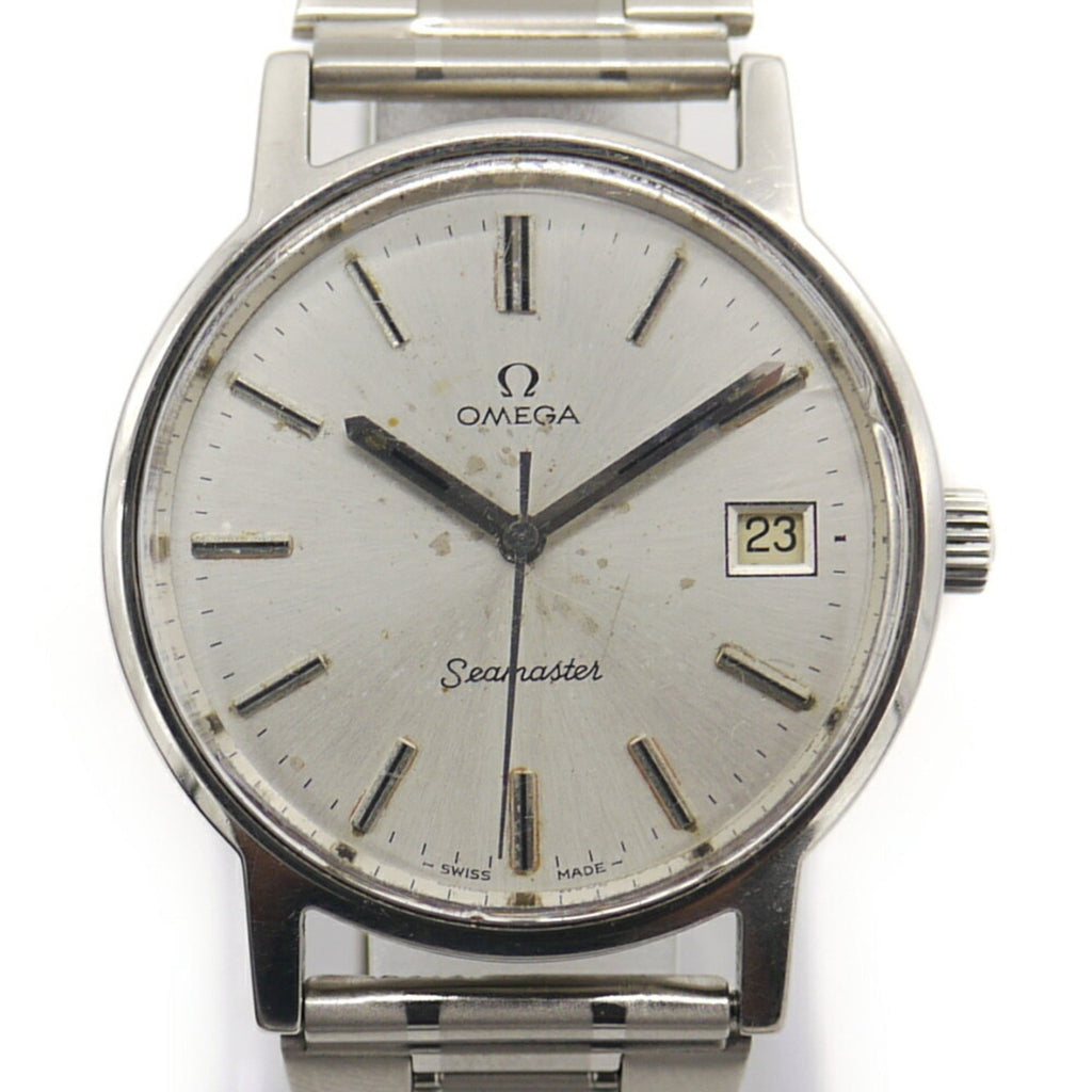 Pre-Owned OMEGA Seamaster manual winding watch silver dial (Fair)