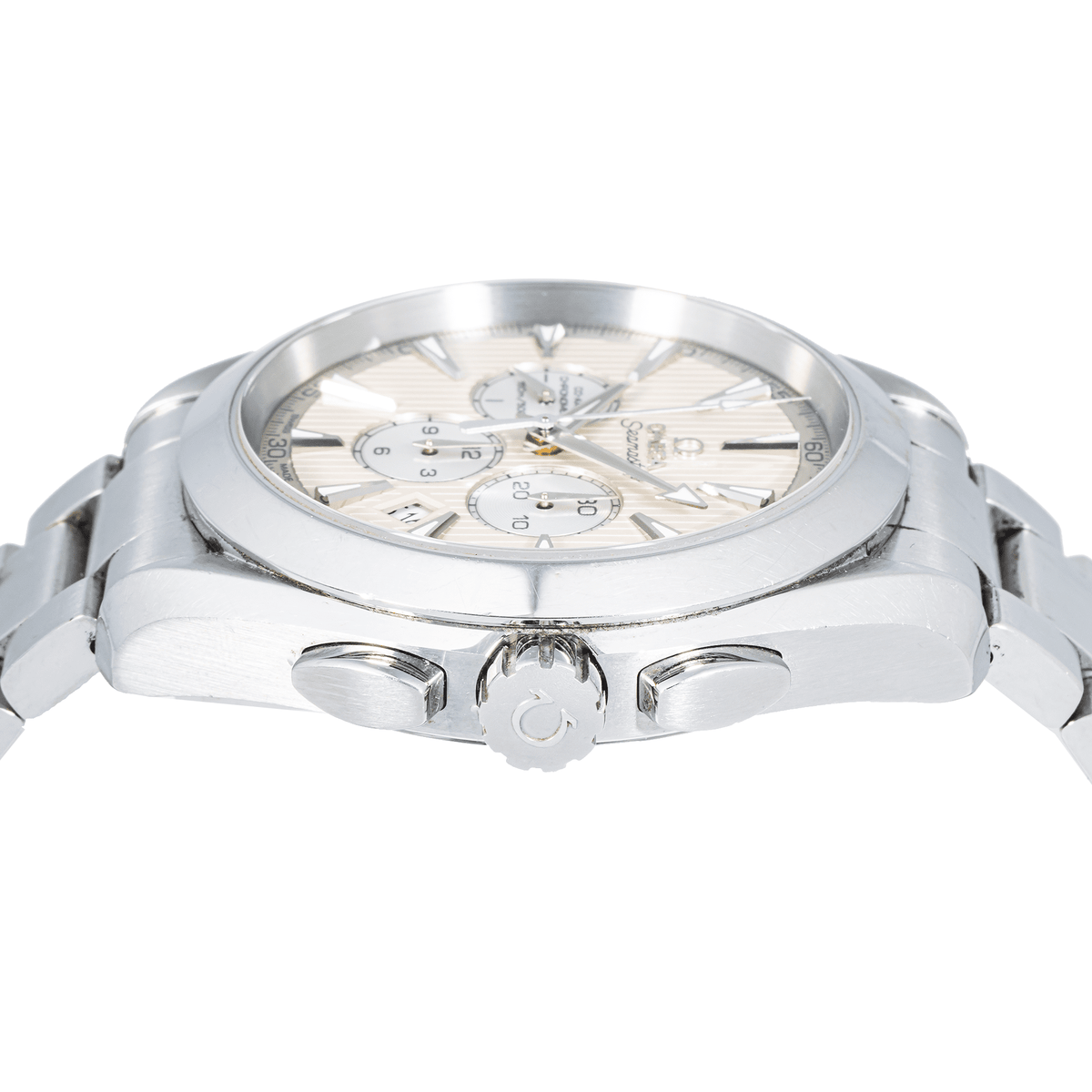 Pre-Owned Omega Speedmaster Chronoscope 44.25mm Silver Dial Stainless Steel Bracelet Watch