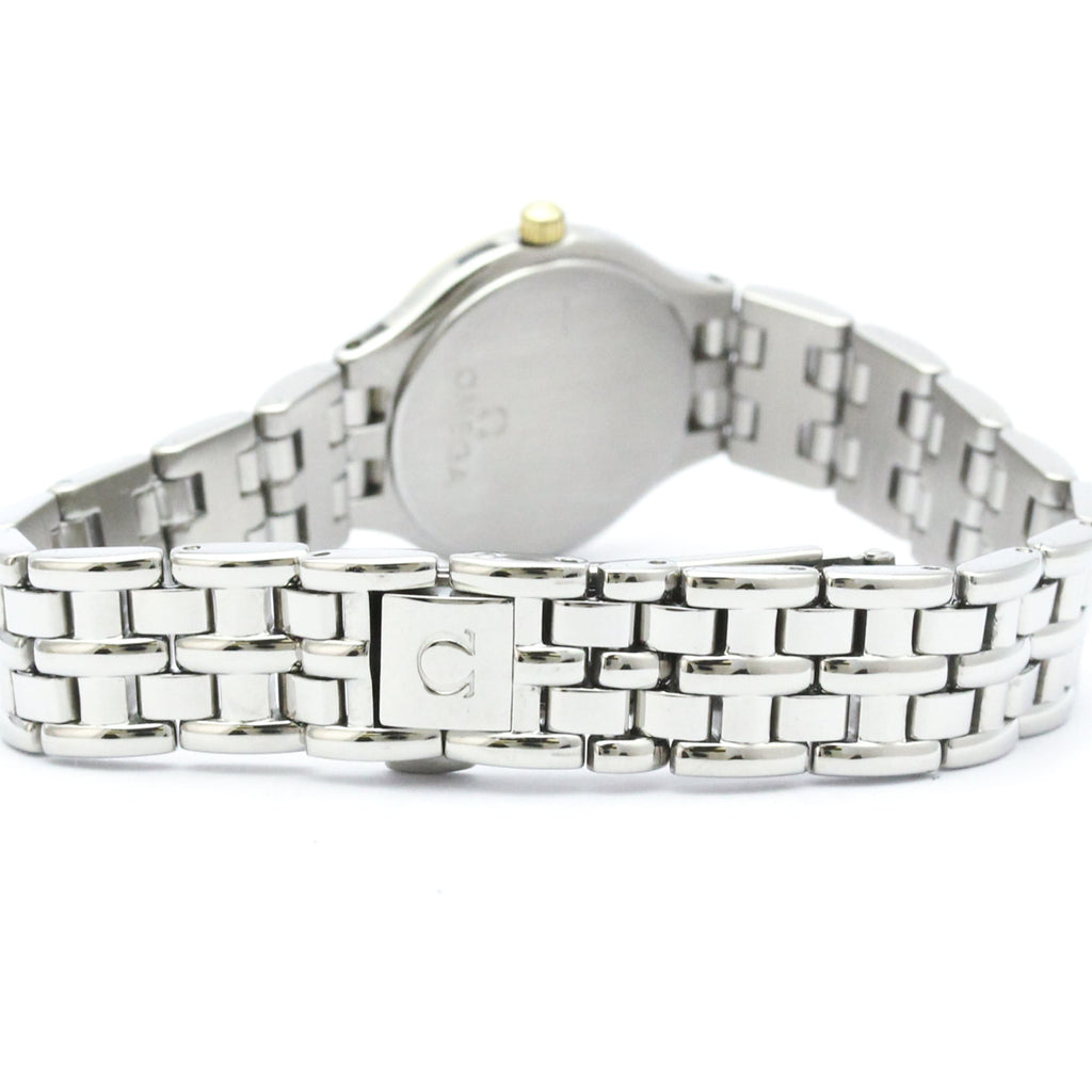 Pre-Owned OMEGA De Ville Symbol 18K Gold Steel Quartz Ladies Watch 795.0901 Polished
