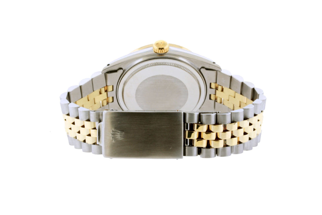 Pre-Owned Rolex Datejust 36mm White Dial Two-Tone Bracelet Watch With Diamond Bezel