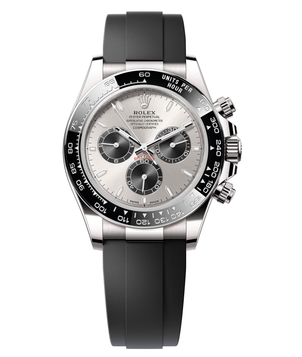 Pre-Owned Rolex Cosmograph Daytona 116519LN-0006 â€“ White Gold with Black Ceramic Bezel & Oysterflex Rubber Strap