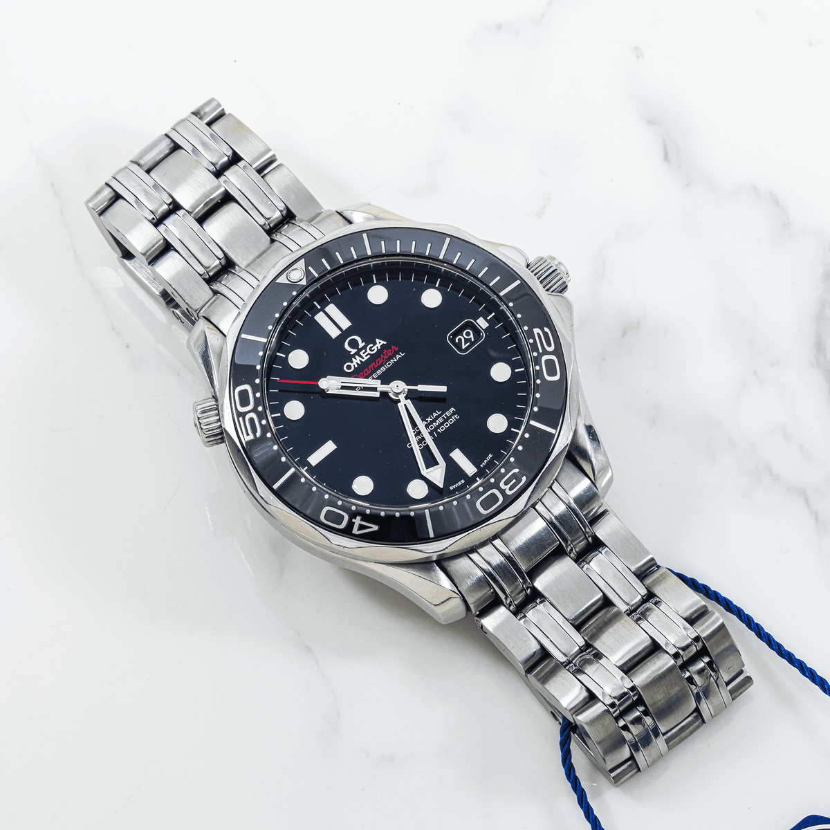 Pre-Owned Omega Seamaster Diver 300M 41mm Black Dial Stainless Steel Bracelet Watch