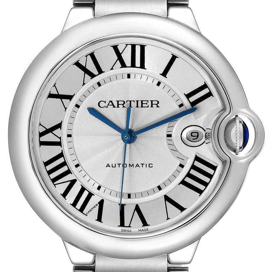 Pre-Owned Cartier Ballon Bleu 42mm W69012Z4 White Dial With Stainless Steel Bracelet