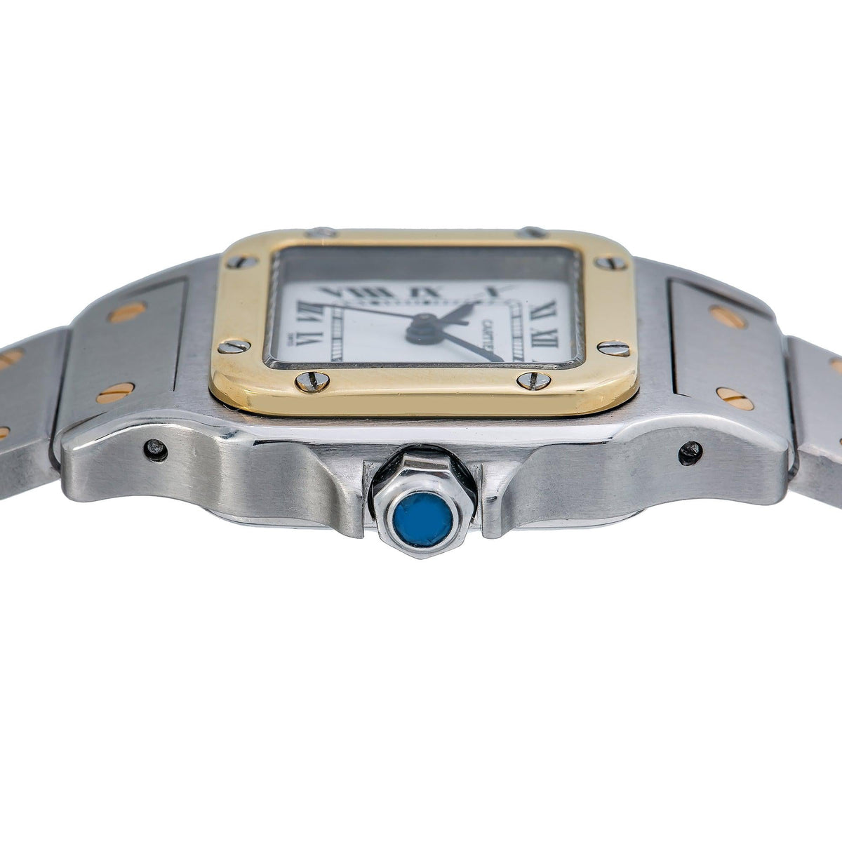 Pre-Owned Cartier Santos Galbee W20057C4 24MM White Dial With Two Tone Bracelet