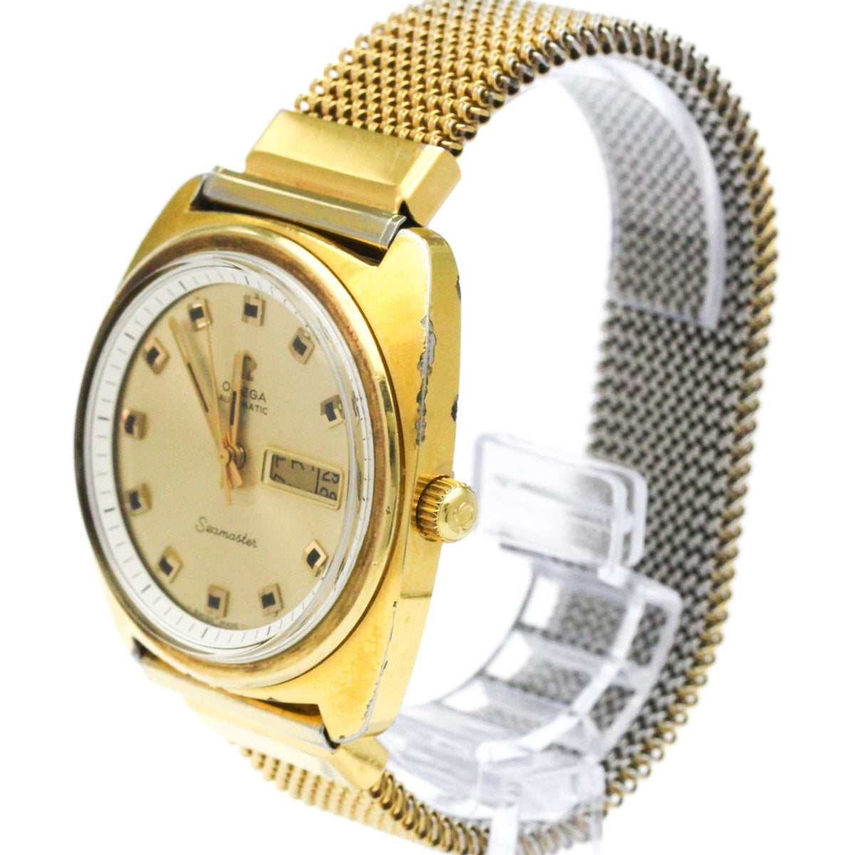Pre-Owned OMEGA Seamaster Day Date Cal 752 Gold Plated Automatic Watch 166.064 Vintage