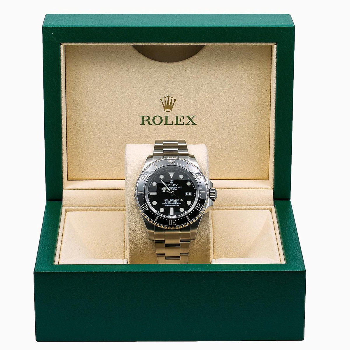 Pre-Owned Rolex Sea-Dweller Deepsea 44MM 116660 Black Dial Black Ceramic Bezel Stainless Steel Oyster Bracelet