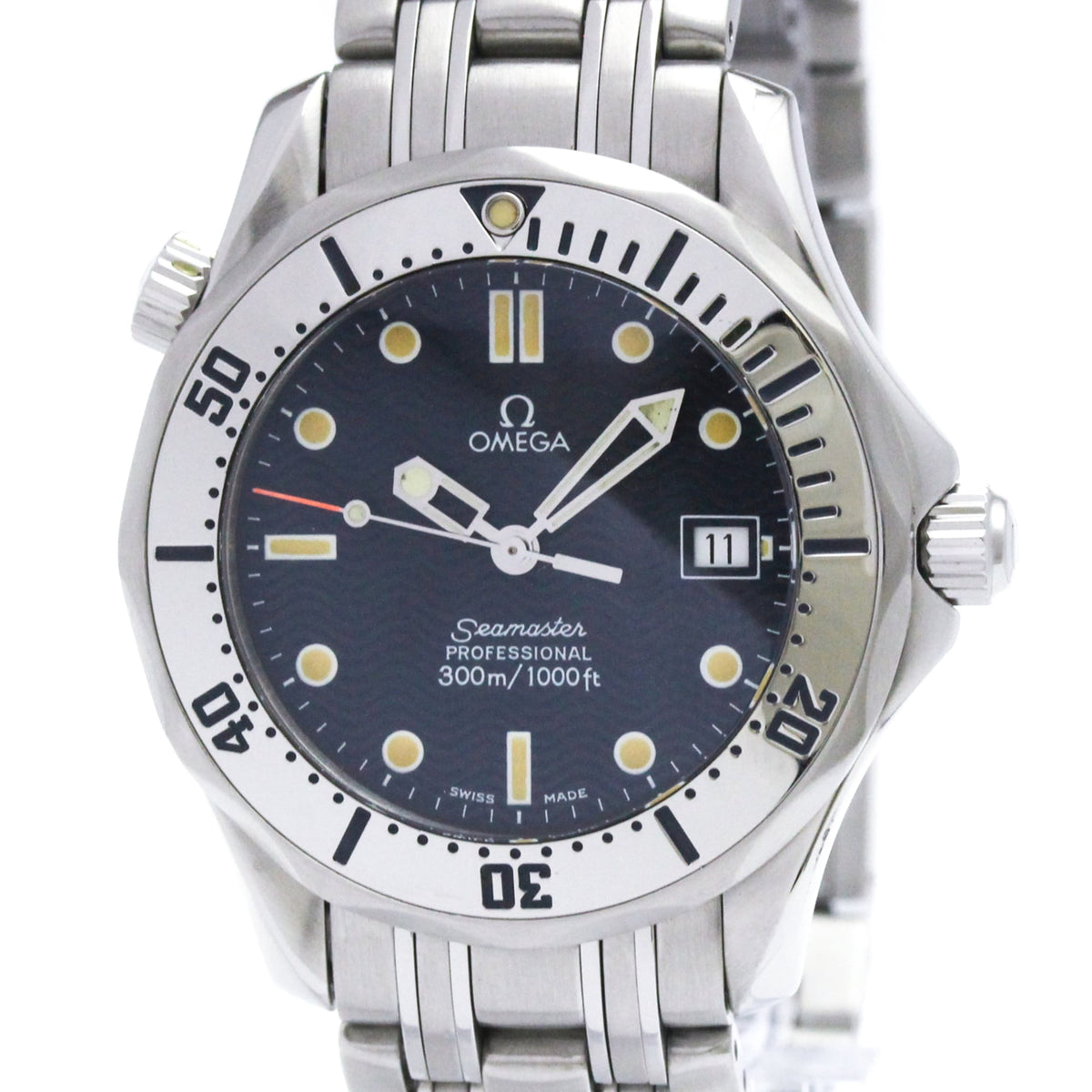 Pre-Owned OMEGA Seamaster Professional 300M Steel Mid Size Watch 2562.80 Polished