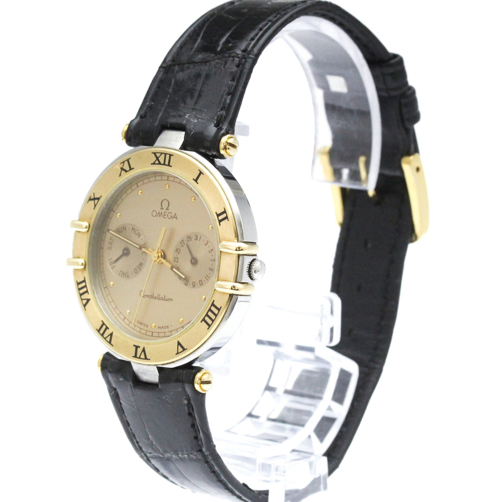 Pre-Owned OMEGA Constellation Day date 18K Gold Quartz Watch 196.1070 Polished