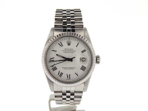 Pre-Owned Mens Rolex Stainless Steel Datejust White Roman 16030