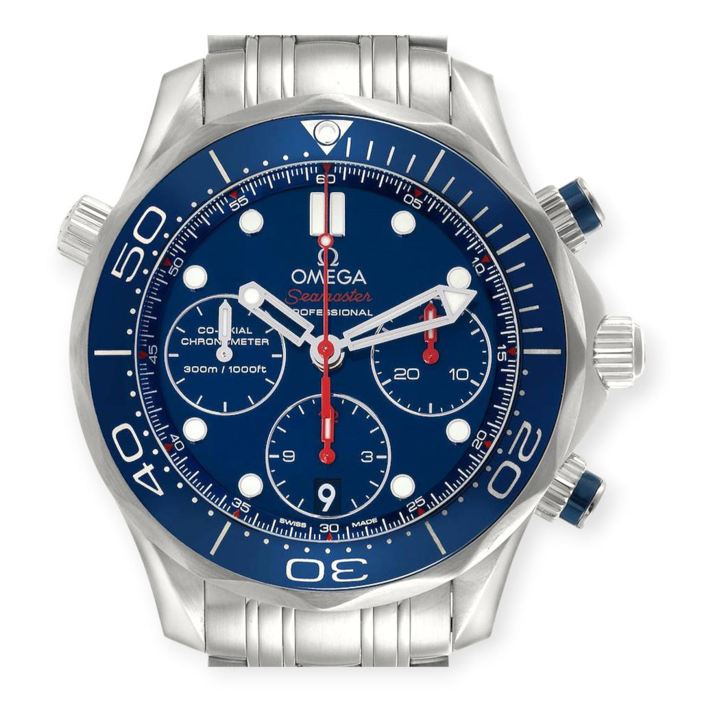 Pre-Owned Omega Seamaster Diver 300M 44 Blue Dial 212.30.42.50.03.001 Mens Watch