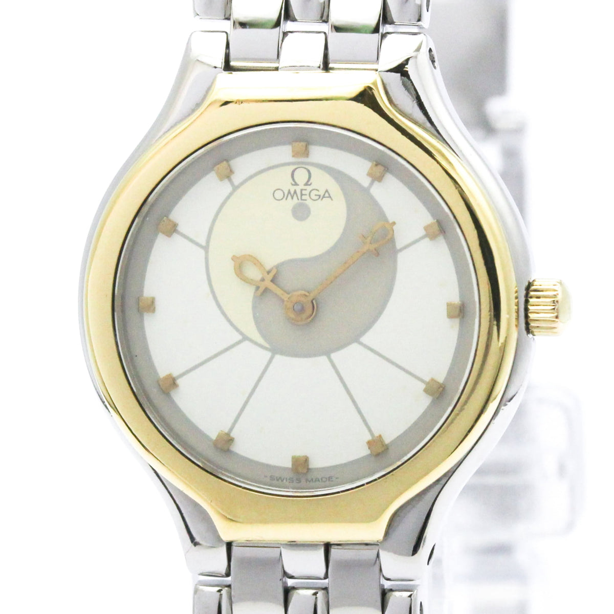 Pre-Owned OMEGA De Ville Symbol K18 Gold Stainless Steel Ladies Watch 595.0101