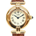 Pre-Owned Cartier W1000653 925 Must Colisée SM Ivory Roman Dial Vermeil Quartz Watch Gold...
