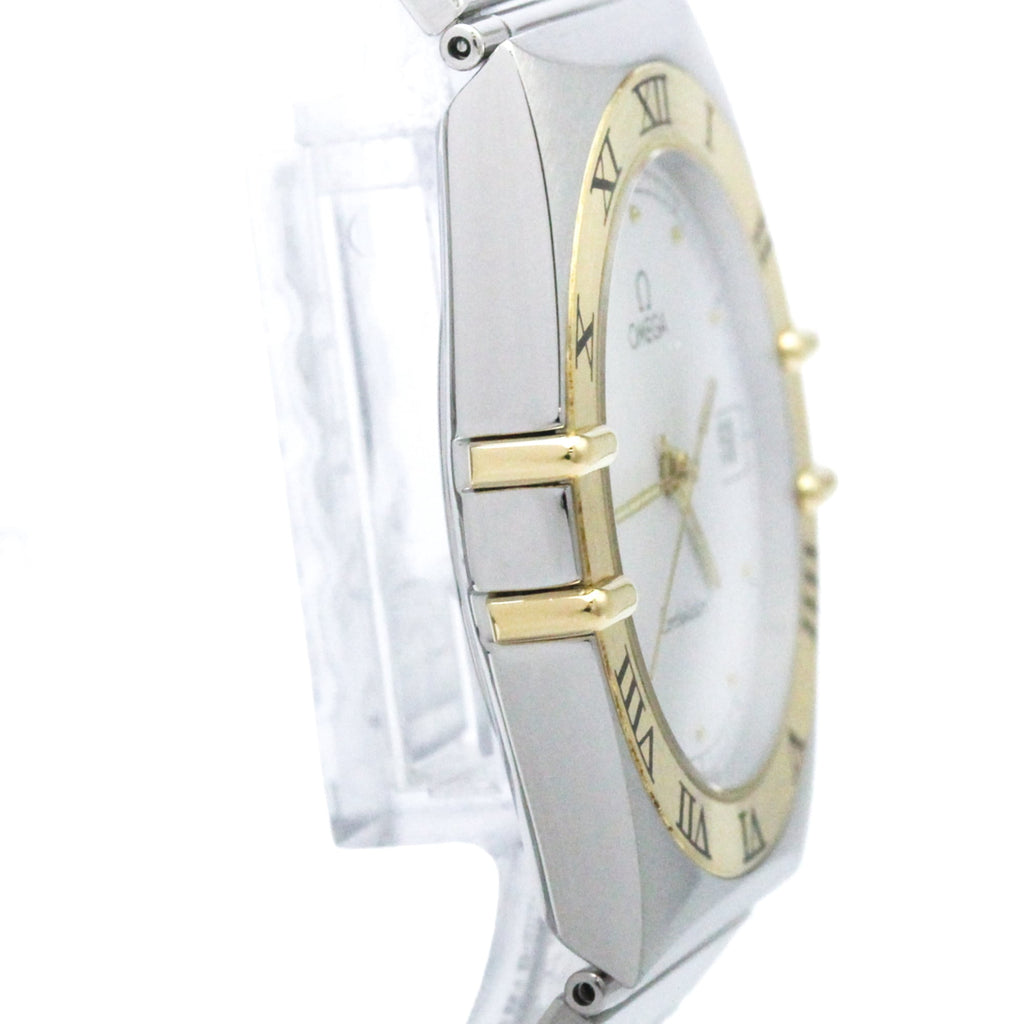 Pre-Owned OMEGA Constellation 18K Gold Steel Quartz Mens Watch 396.1070 Polished