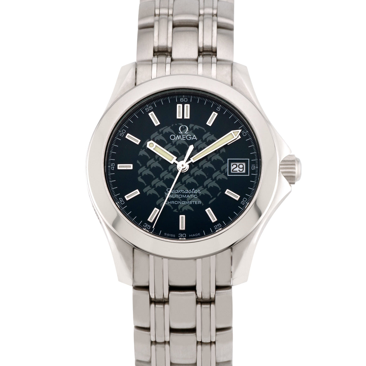 Pre-Owned Omega Men's Seamaster 120M Jacques Mayol Limited Edition 36mm Stainless Steel Wristwatch