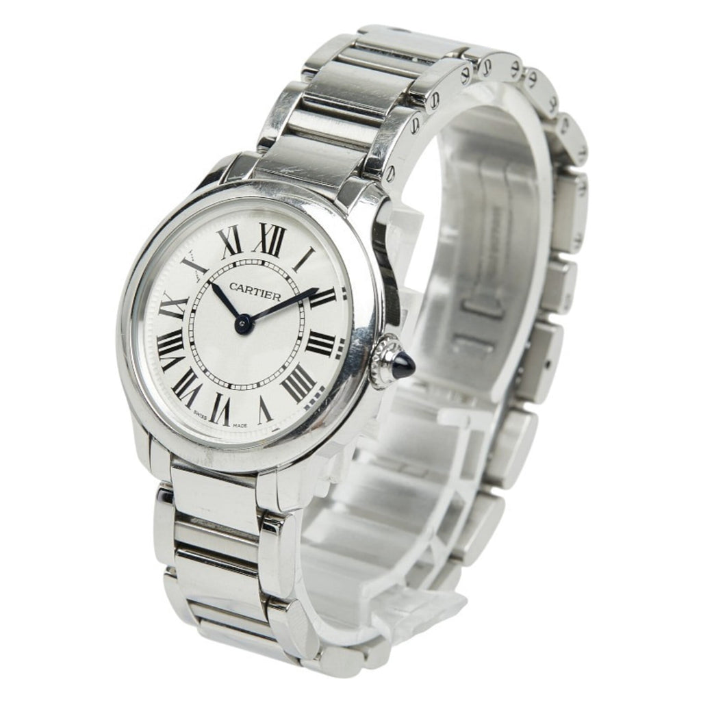 Pre-Owned Cartier Ronde Must de Online Exclusive Watch WSRN0033 Quartz White Dial Stainless...