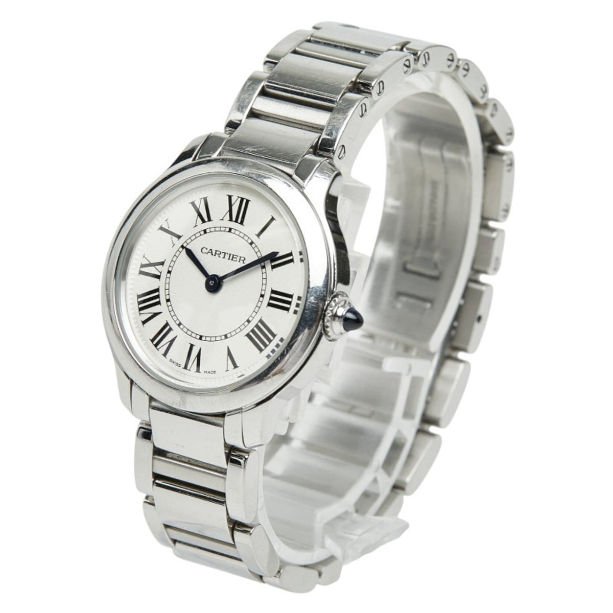 Pre-Owned Cartier Ronde Must de Online Exclusive Watch WSRN0033 Quartz White Dial Stainless...