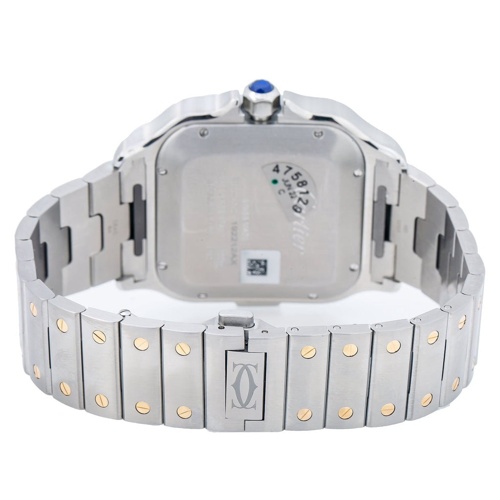 Pre-Owned Cartier Santos W2SA0008 43mm White Dial With Two Tone Bracelet
