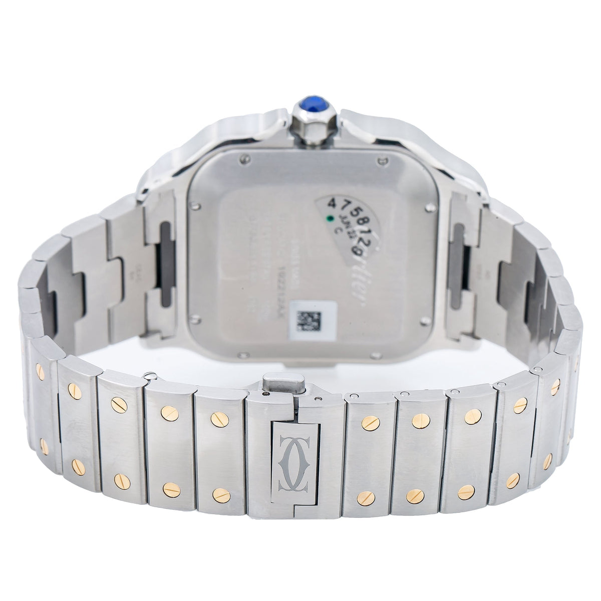 Pre-Owned Cartier Santos W2SA0008 43mm White Dial With Two Tone Bracelet