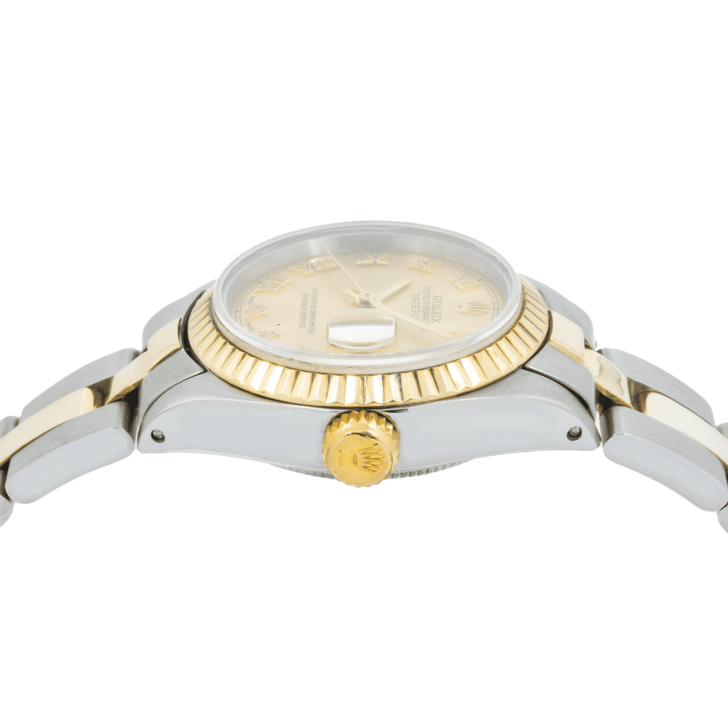 Pre-Owned Rolex Lady-Datejust 6917 26mm Champagne Arabic Dial Two-Tone Oyster Bracelet Watch