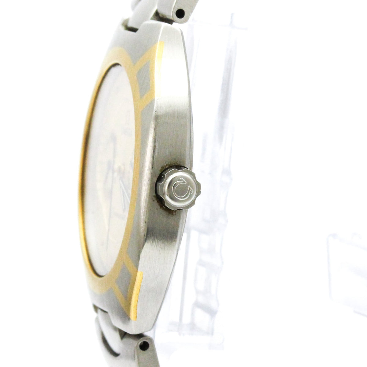 Pre-Owned OMEGA Seamaster Polaris Day Date 18K Gold Steel Watch 396.1022 Polished