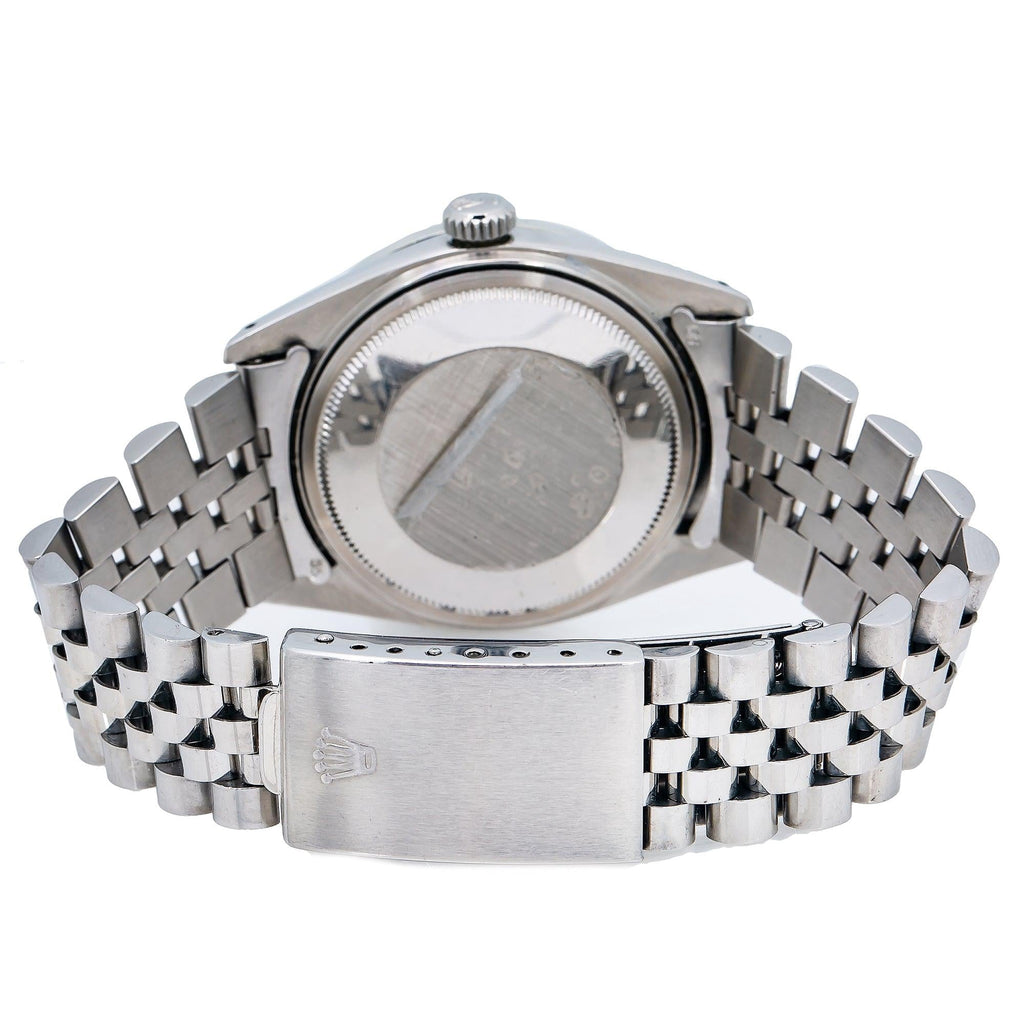 Pre-Owned Rolex Datejust 36MM 1601 White Mother of Pearl Diamond Dial Diamond Bezel Stainless Steel Jubilee Bracelet 1.1ct